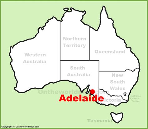 Adelaide location on the Australia Map - Ontheworldmap.com