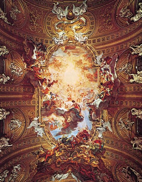 Il Gesu Ceiling Fresco - Future Urban Networks: ROMA - GIOVANNI BATTISTA GAULLI - In the right ...