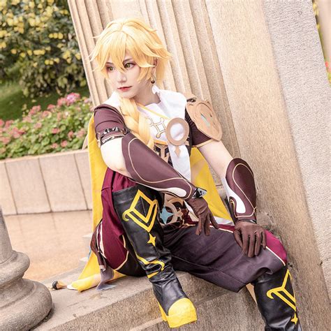 Genshin Impact Male Traveler Outlander Aether Cosplay Costume – Gcosplay