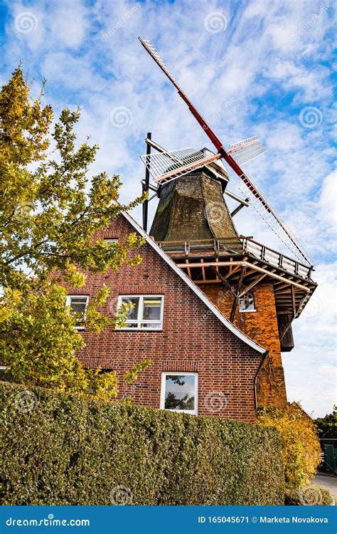 Jork, Germany - November 09, 2019. Old Windmill Rebuilt To Restaurant ...