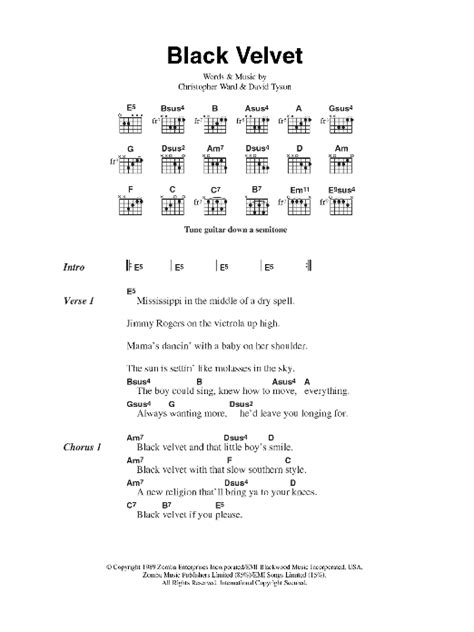 Black Velvet by Alannah Myles - Guitar Chords/Lyrics - Guitar Instructor