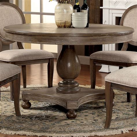 Furniture of America Chlido Wood 48-Inch Round Dining Table in Rustic ...