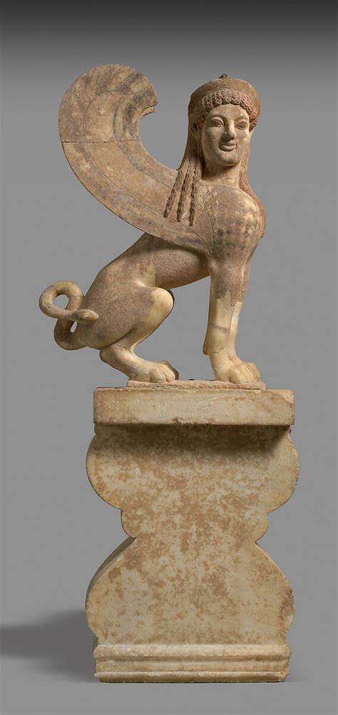 Marble capital and finial in the form of a sphinx | Greek, Attic ...