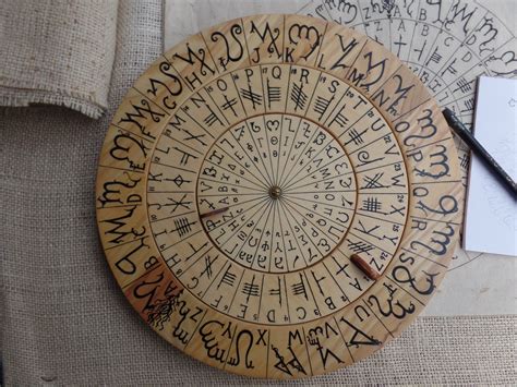 Cypher Wheel Cipher Wheel Theban Ogham Enochian Runes | Etsy in 2021 | Ogham, Enochian, Ciphers ...