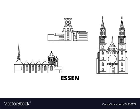 Germany essen line travel skyline set germany Vector Image