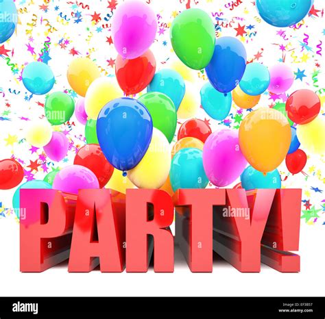 birthday balloons 3d image wallpaper Stock Photo - Alamy