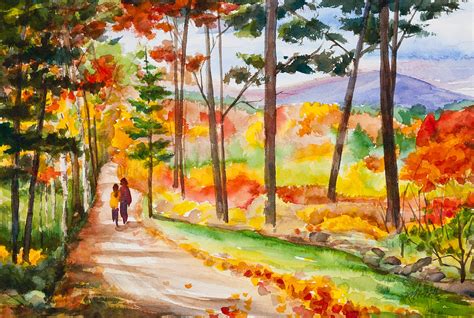 Forever Autumn Watercolor Painting Painting by Michelle Constantine