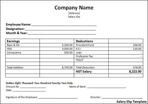 Payslip Sample Doc | HQ Printable Documents