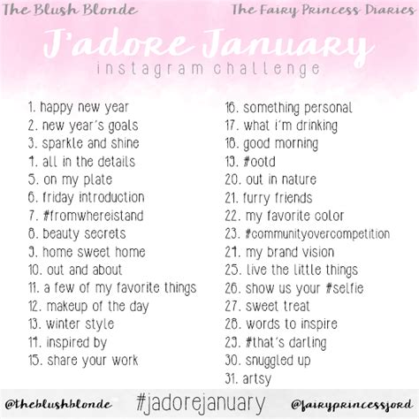 The Blush Blonde: January Instagram Challenge