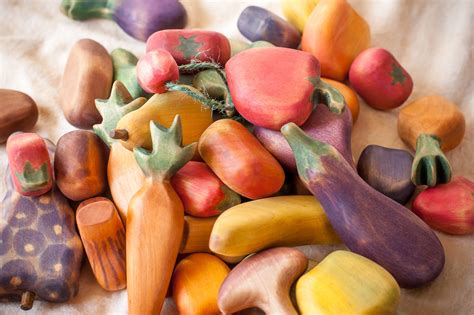 Wood Play Food Fruit Vegetable Huge Toy Set 40pcs. Wooden - Etsy