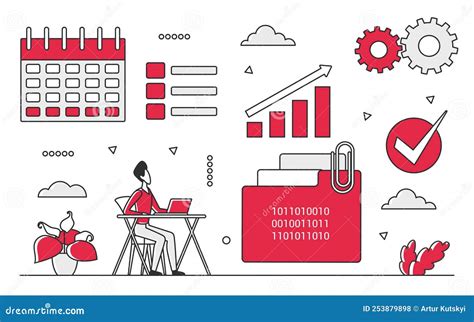 Digital Calendar Task Organizer Stock Vector - Illustration of business, plan: 253879898