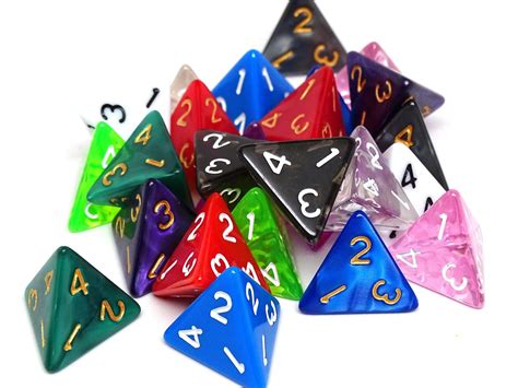 Bulk 4 Sided Dice | 25 Count | Assorted | Multi Colored | D4s - Easy Roller Dice Company