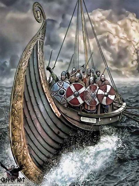 Vikings on a Longship by thecasperart | Viking art, Vikings, Viking ship