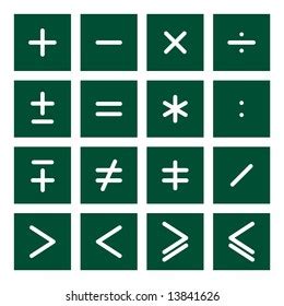 16 Icon Set Mathematical Operations Symbols Stock Illustration 13841626 ...