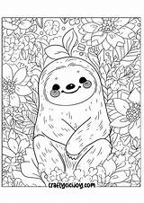 Cute Sloth Coloring Pages 20 Free PDF Printables  Crafty Cici Joy sketch template