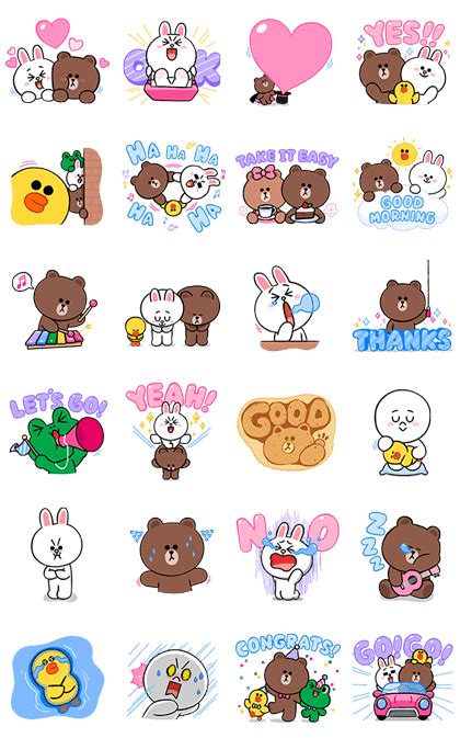 line characters cute soft line sticker cute stickers cute - line friends love stickers line ...