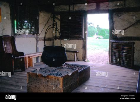 Anglo saxon village reconstruction house interior Stock Photo - Alamy