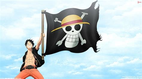 HD wallpaper: Pirate Flag, One Piece, Monkey D. Luffy, Jolly Roger, Straw Hat Pirates ...