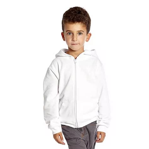 Leveret Kids Zipper Hoodie Cotton Neutral Solid Color