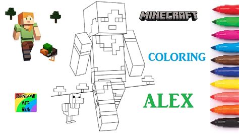 Minecraft Alex coloring pages Minecraft Duck coloring page video - YouTube