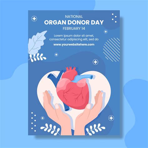 World Organ Donation Day Poster Flat Cartoon Hand Drawn Background Templates Illustration ...