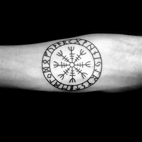 40 Helm Of Awe Tattoo Designs For Men - Norse Mythology Ideas