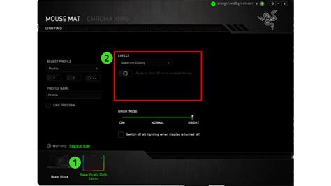 How to change the Chroma lighting effect of a Razer Synapse 2.0-enabled mouse mat