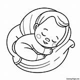 Sleeping Newborn Baby Coloring Page  Pagescom sketch template