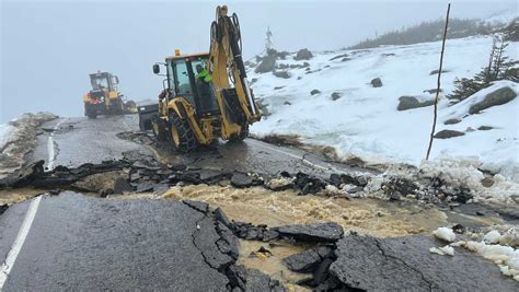 Mount Washington Auto Road damaged by rain, snow