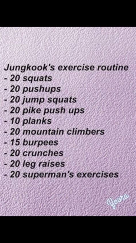 Jungkook Bts Workout Routine