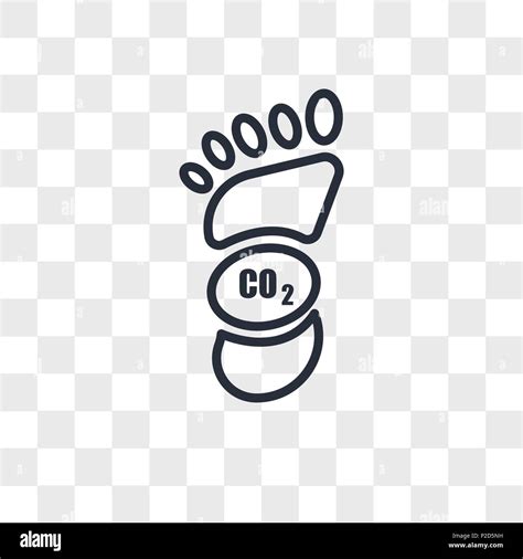 carbon footprint vector icon isolated on transparent background, carbon footprint logo concept ...