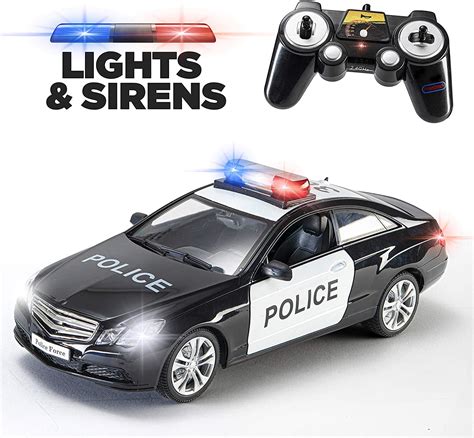 Prextex RC Police Car with Lights and Realistic Police Siren Sounds ...