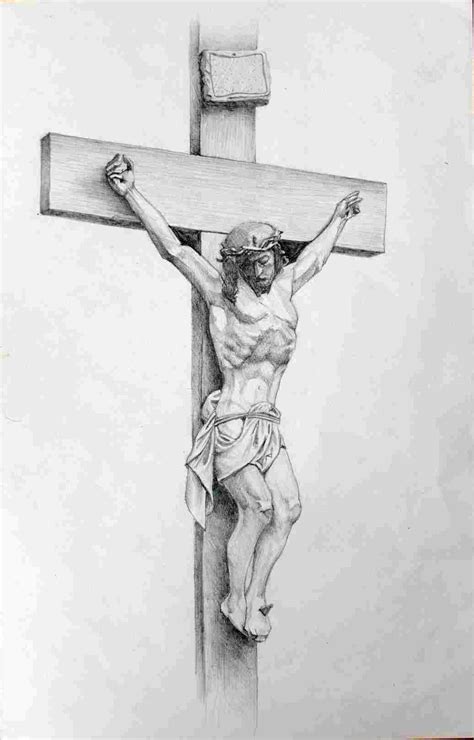 Jesus Christ On The Cross Drawings at PaintingValley.com | Explore collection of Jesus Christ On ...