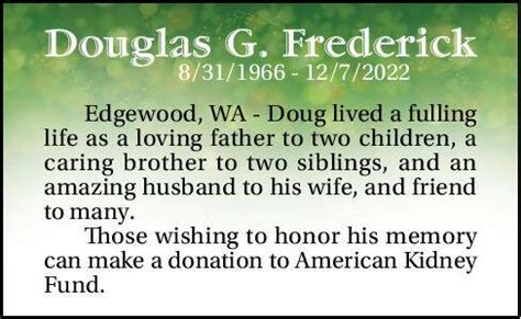 Douglas G. Frederick | Obituary | Kent Reporter