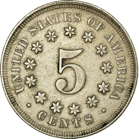 Five Cents 1867 Shield Nickel, Coin from United States - Online Coin Club