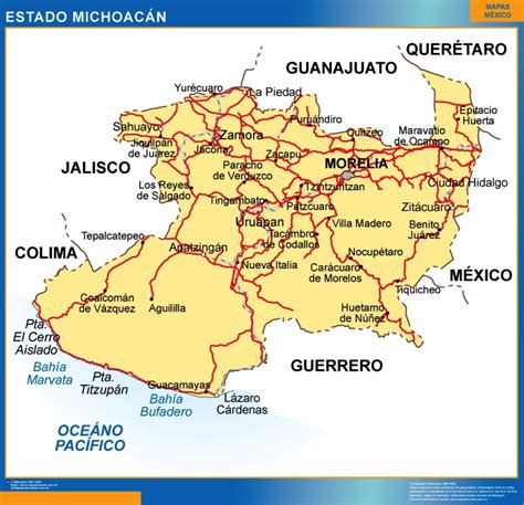 Michoacan Mapa - Mapa Michoacán - Michoacán produces more avocados than ...