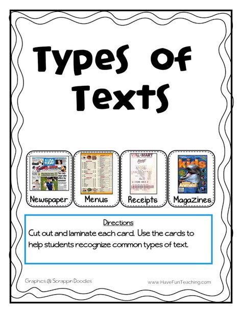 Types of Text Activity - Have Fun Teaching | Text types, Have fun ...