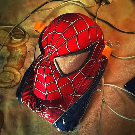 Spiderman battle suit customized spider man Cosplay mask Sam | Etsy