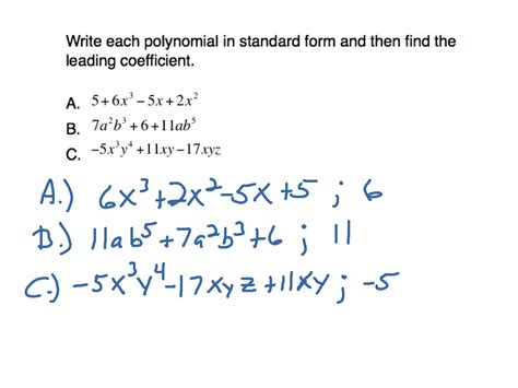 ShowMe - standard form polynomials