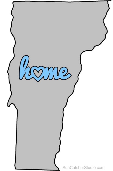 Vermont Map Outline Printable State Shape Stencil Pat - vrogue.co