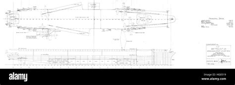 USS United States (CVA-58) preliminary design drawing, 11 October 1947 Stock Photo - Alamy