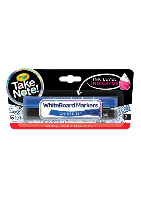 Crayola Take Note! Chisel Tip Whiteboard Markers Black/Blue 2pk - Onceit