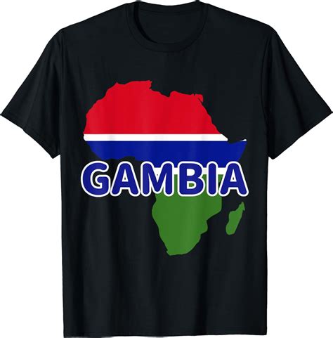 Gambia Gambian Pride Flag Map Africa Print T-Shirt - Walmart.com