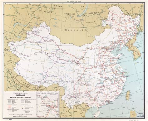 Large scale railroads map of Communist China - 1960 | China | Asia | Mapsland | Maps of the World