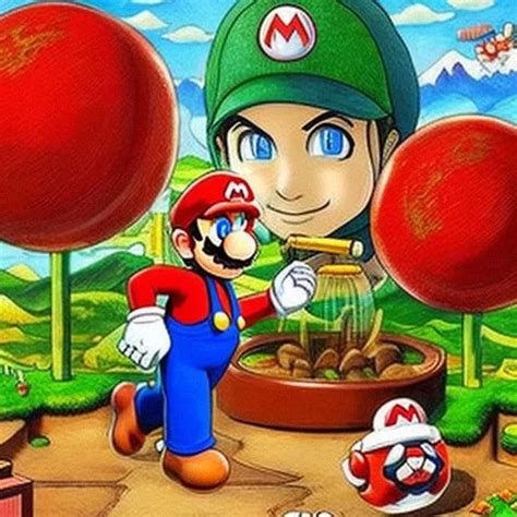 AI Art Generator: Super mario smoking bong