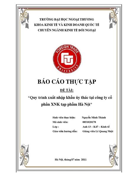 Mẫu báo cáo thực tập mới nhất cho sinh viên năm hiện nay - Ngolongnd.net