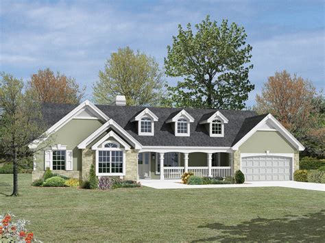 Ranch Style House Plans With Basement And Wrap Around Porch - Bay Ranch ...