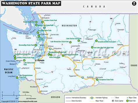 Washington State Parks Map, List of Washington State Parks