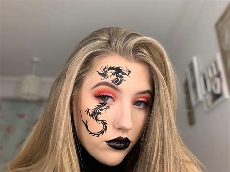 👑 Dragon tattoo 🐉 | Dragon makeup, Edgy makeup, Makeup