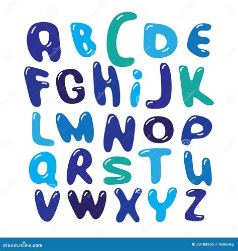 Vector Alphabet Blue Bubbles Set Illustration Stock Vector - Image ...